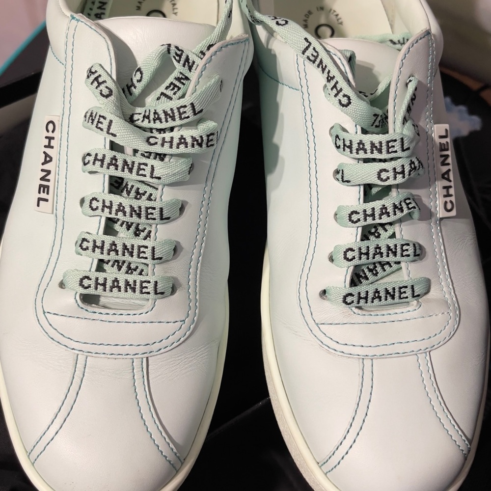 Chanel Classic Mint Green Sneakers
